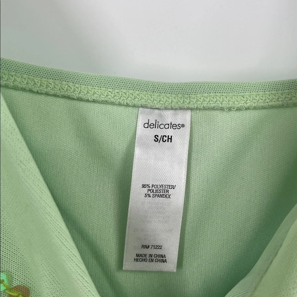 Vintage Delicates Green Sequin Lingerie Top Size Small